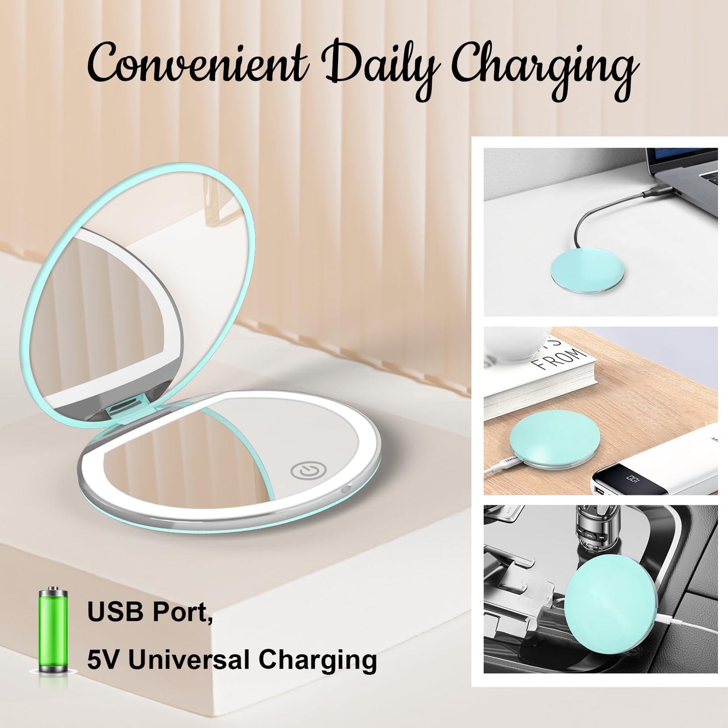 Portable LED Pocket Mirror