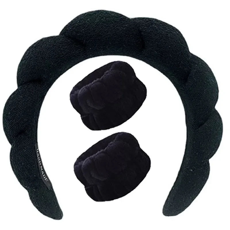 Face Wash Headband Wristband Set