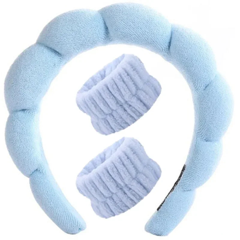 Face Wash Headband Wristband Set
