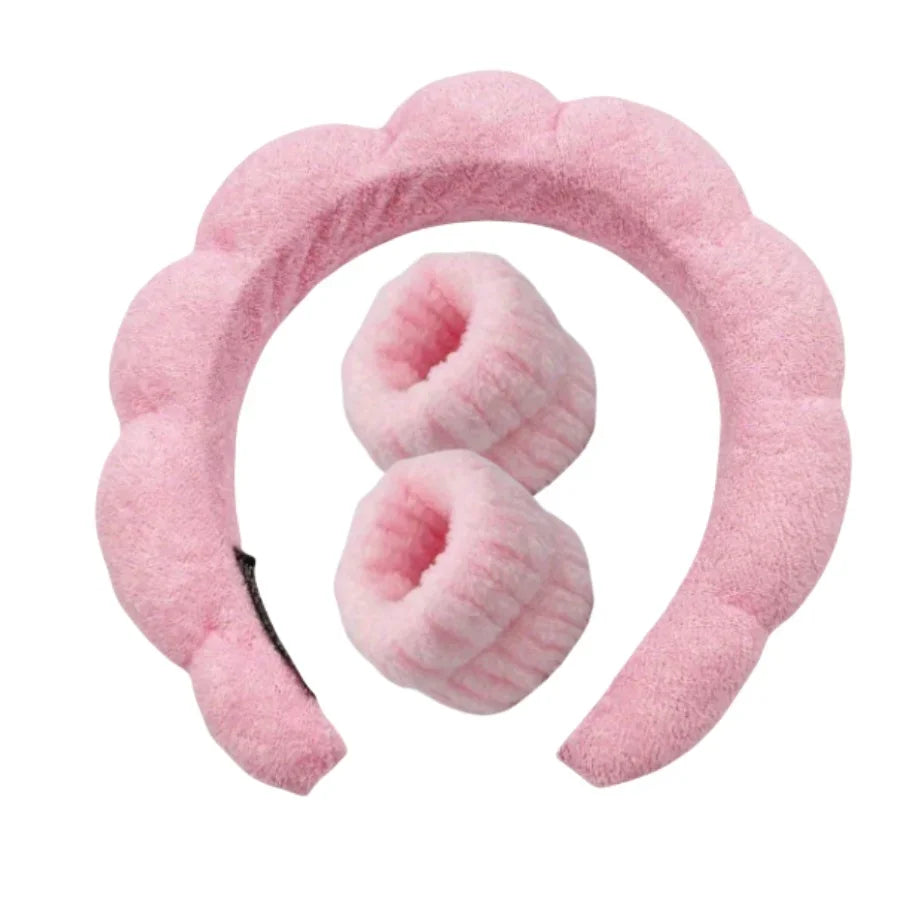 Face Wash Headband Wristband Set