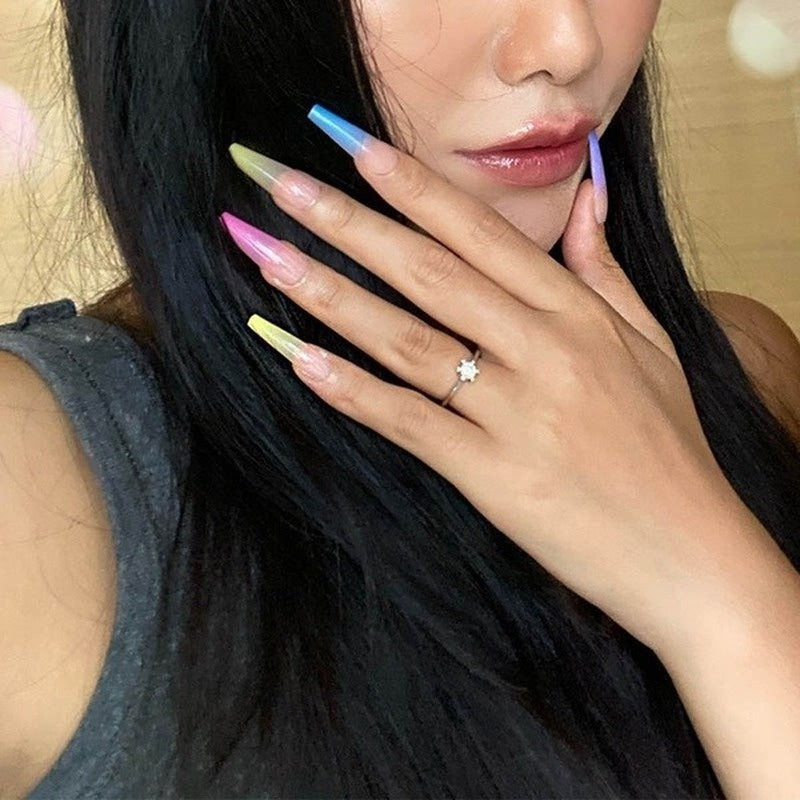 Rainbow Coffin Press-On Nails