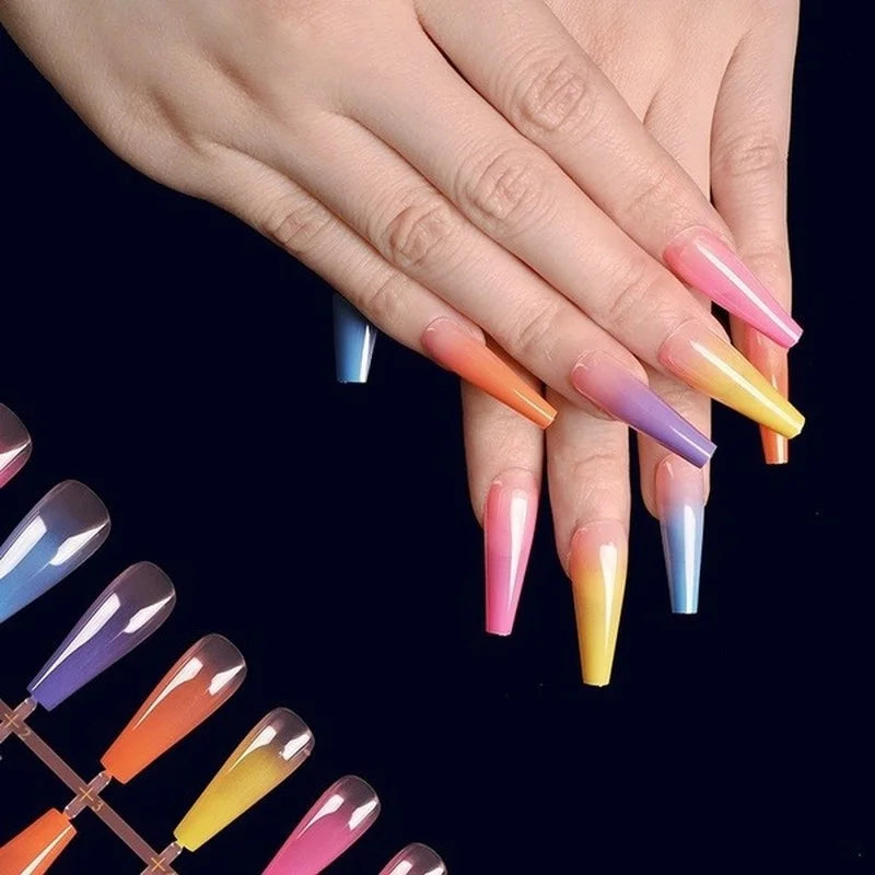 Rainbow Coffin Press-On Nails