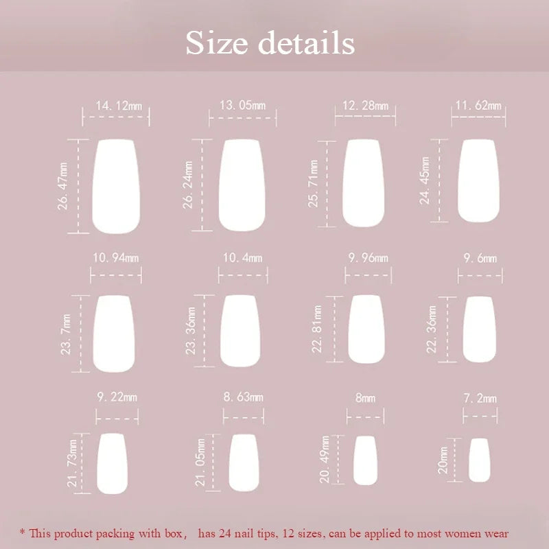 HelloKitty Press-On Rhinestone French Tip Nail Set