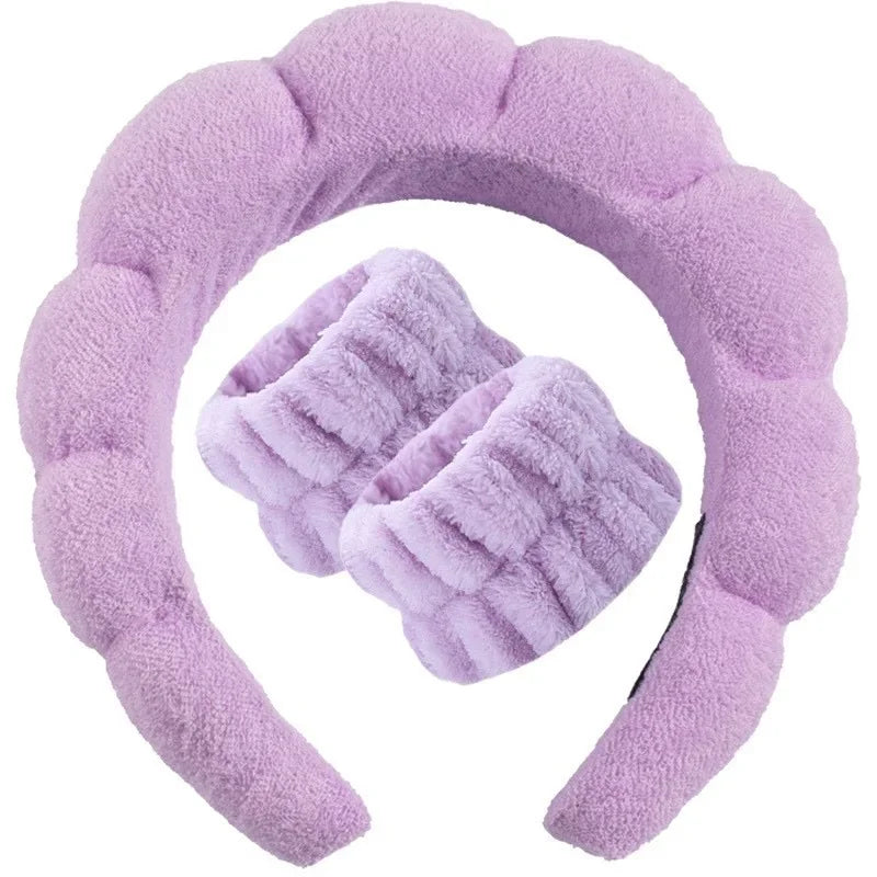 Face Wash Headband Wristband Set