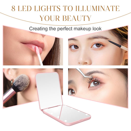Compact LED Travel Mirror