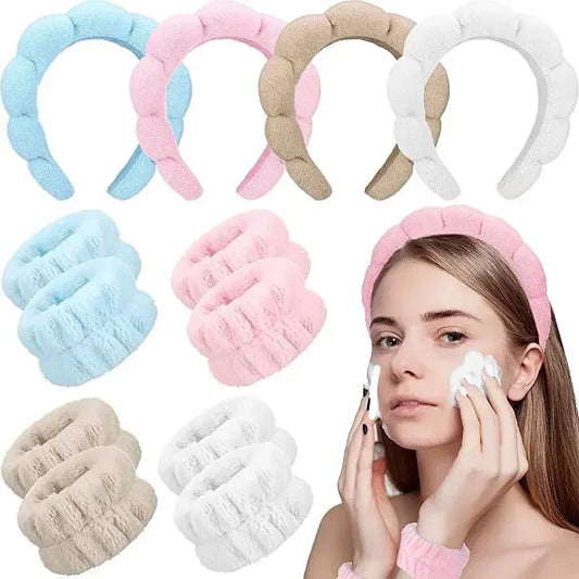 Face Wash Headband Wristband Set