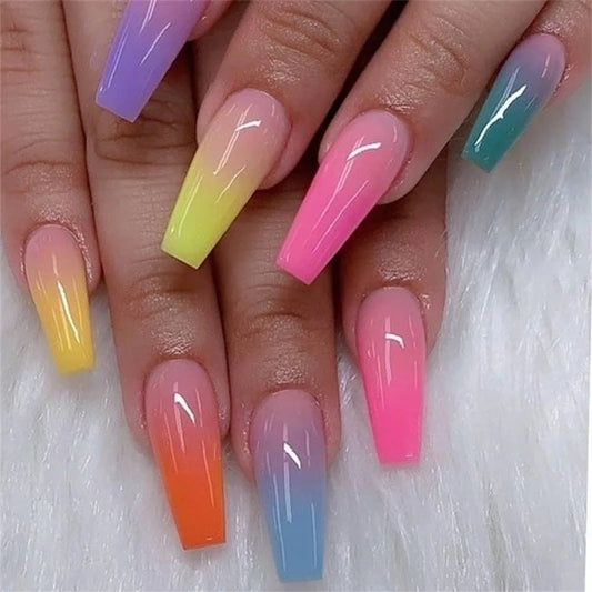 Rainbow Coffin Press-On Nails