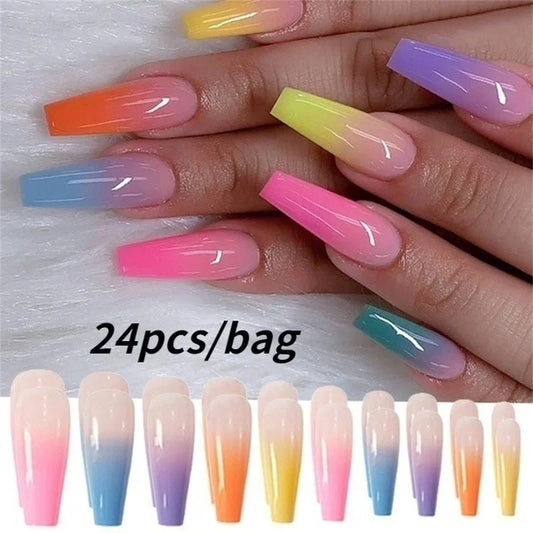 Rainbow Coffin Press-On Nails