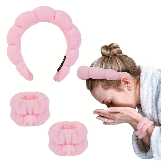 Face Wash Headband Wristband Set